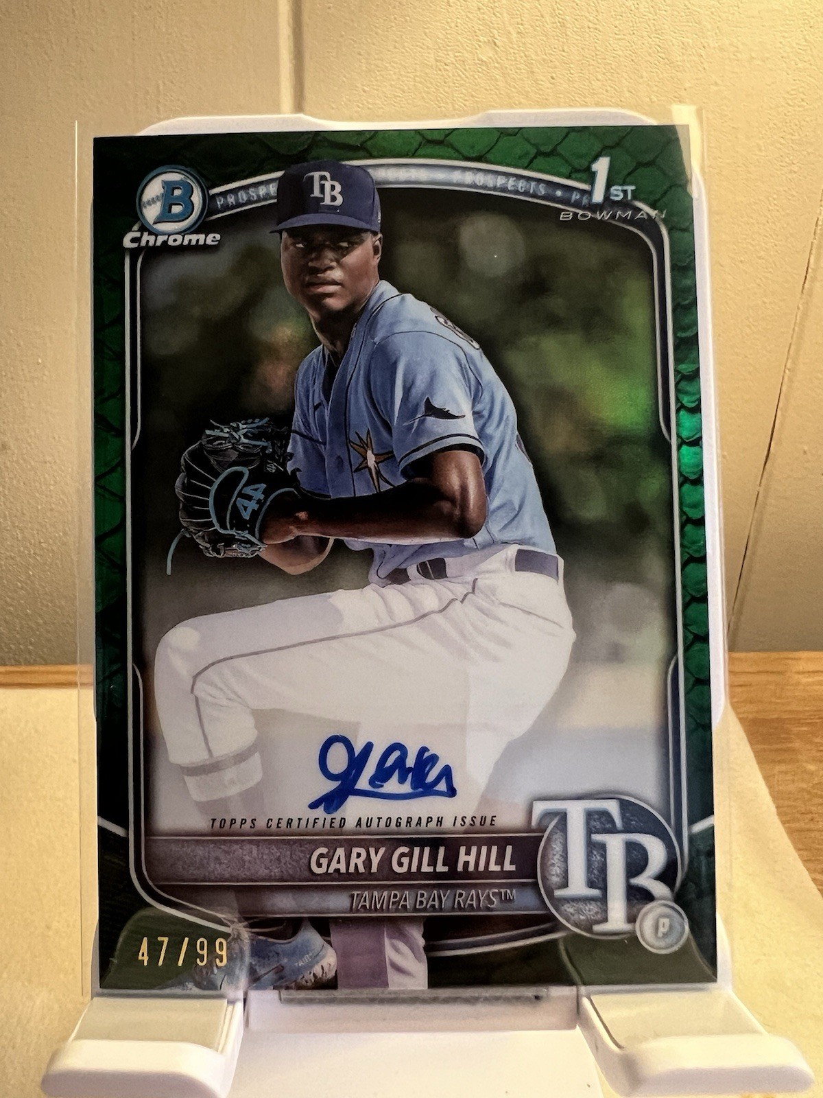 2025 Bowman Chrome Prospects Autograph Gary Gill Hill Green Reptilian /99 CPA-GG