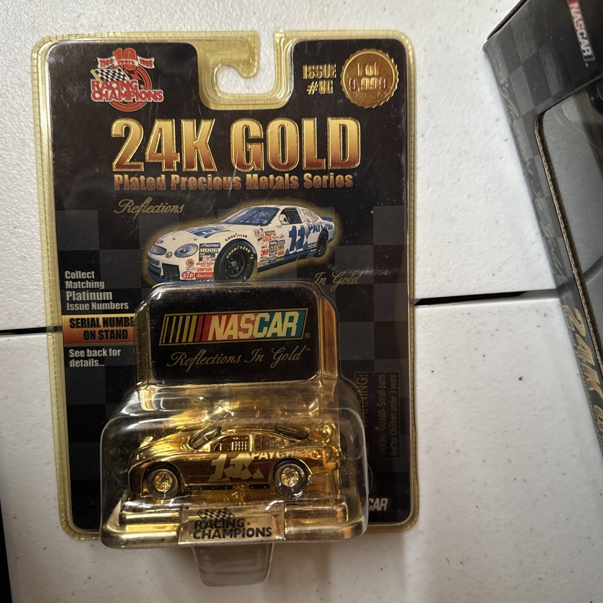 Lot Of 7 Racing Champions 24k Gold Cars 1:64 & 1 Gold plated Car 1