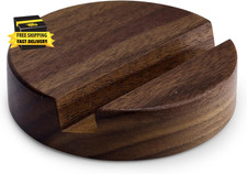 Wood Phone Stand, Single Slot round Phone Holder Portable Mobile Cell Phone Wood