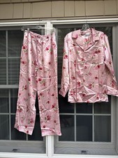 Vintage Valerie Stevens Satin Pajamas Set Size Medium New