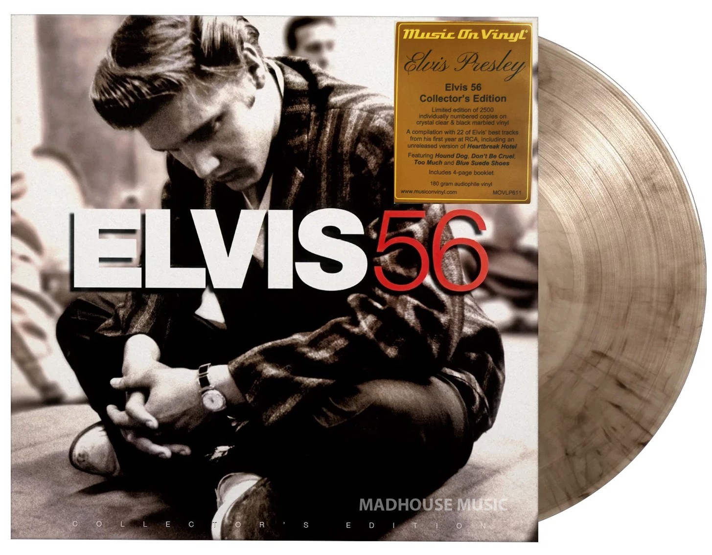 ELVIS PRESLEY LP Elvis 56 CLEAR & BLACK MARBLED VINYL Numbered Collector's Edn.
