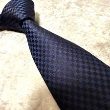 Louis Vuitton Damier Navy Silk Necktie Used