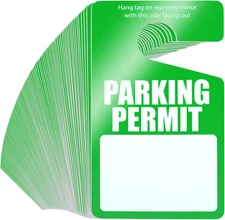 100 Pack Parking Permit Hang Tags Plastic Parking Placards PVC Hang Tag 3 X 5 In