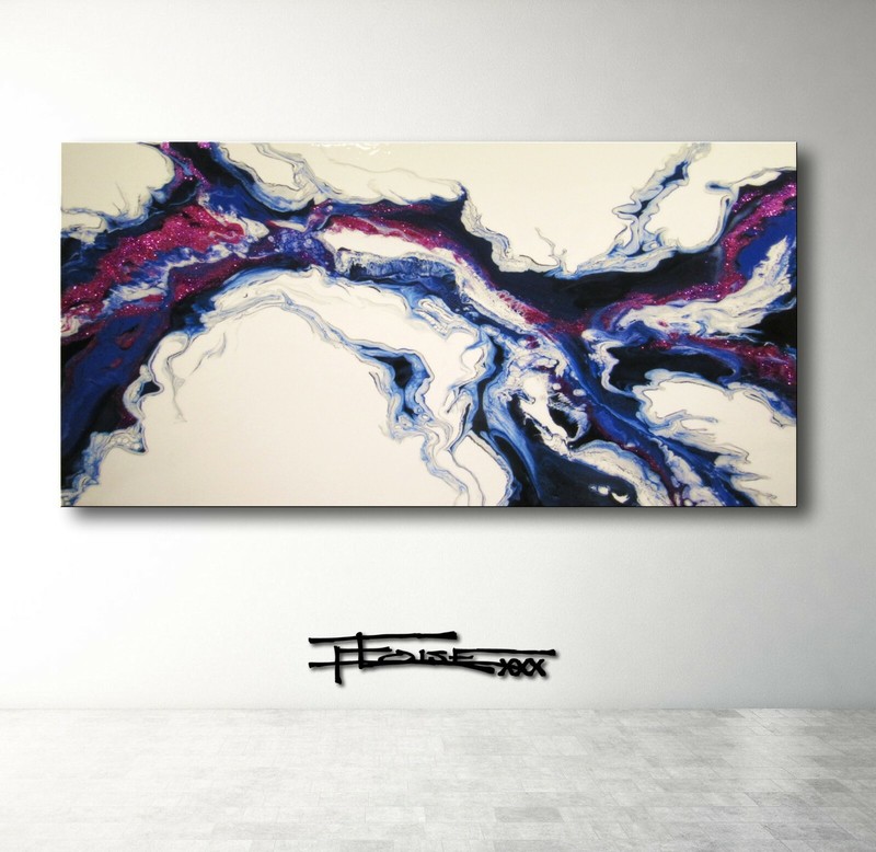Resin Painting  Canvas Wall Art Large Framed signed US ELOISExxx