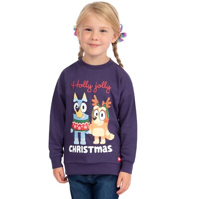 Bluey Weihnachtssweatshirt | Bluey Sweatshirt für Mädchen | Kinder Weihnachtspullover
