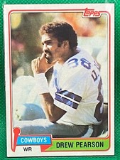 1981 Topps 95 Drew Pearson Dallas Cowboys Tulsa Golden Hurricanes