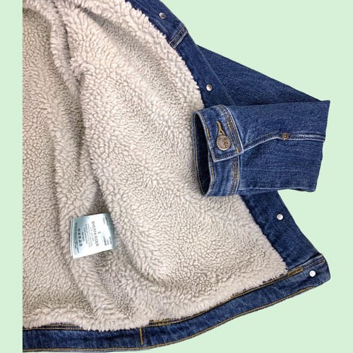 LEE Jeansjacke Damen Gr.S SHERPA RIDER JACKET Blau Jacke Teddyfell Besatz - Bild 9 von 13