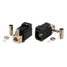 5-Pack Fakra A Female Right Angle Black Crimp Connector for RG174 RG316 Cable