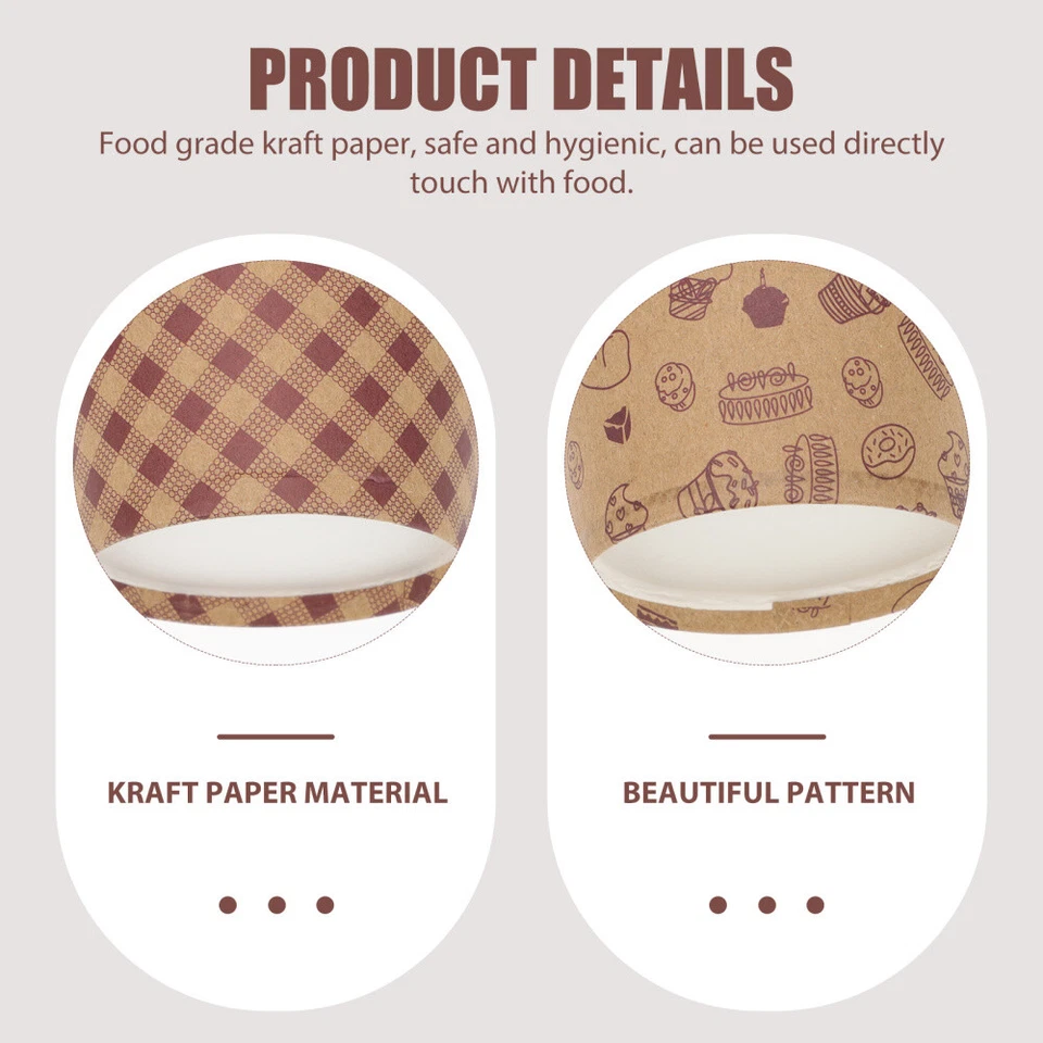 100PCS Mini-Backförmchen Muffinform Kuchen Tassen Kochplatte Packpapier - Bild 4 von 4