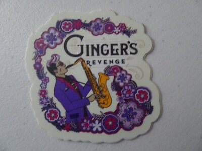 Ginger's Revenge brewing Company Asheville, NC Sticker Saxo Player logo