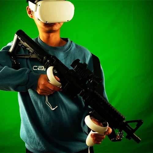 Magnetic VR Headset Controller Game Shooting Gun Rack Support Double Handle