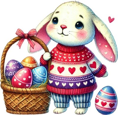 Bunter Osterhase Hase Eier Wandbild Schlafzimmer Vinyl Aufkleber Abziehbild 6 Größen