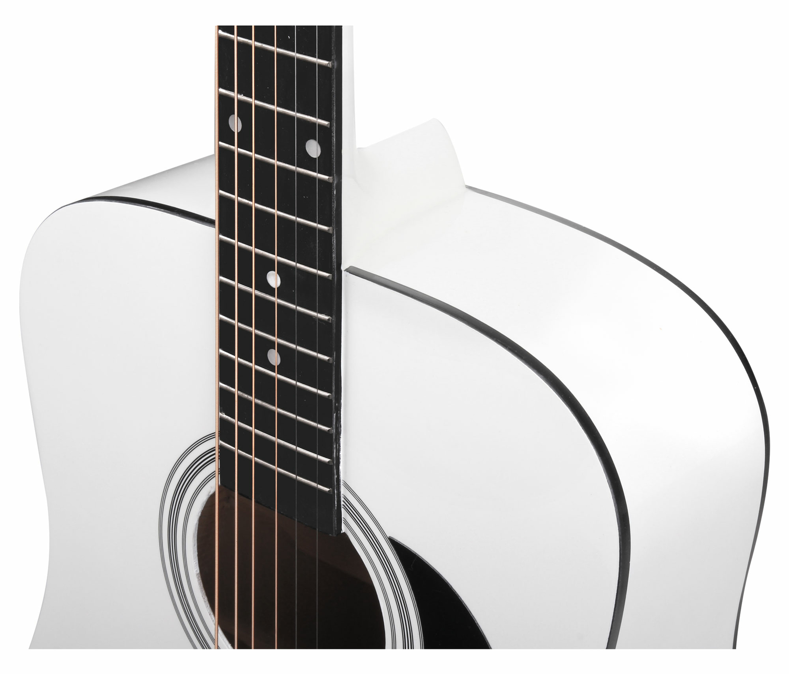Dreadnought chitarra western corde in acciaio chitarra acustica entry level bianca foto 3