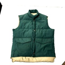 Vtg 80's Rainier Men's Green Prime GOOSE DOWN PUFFER Snow Ski Vest L