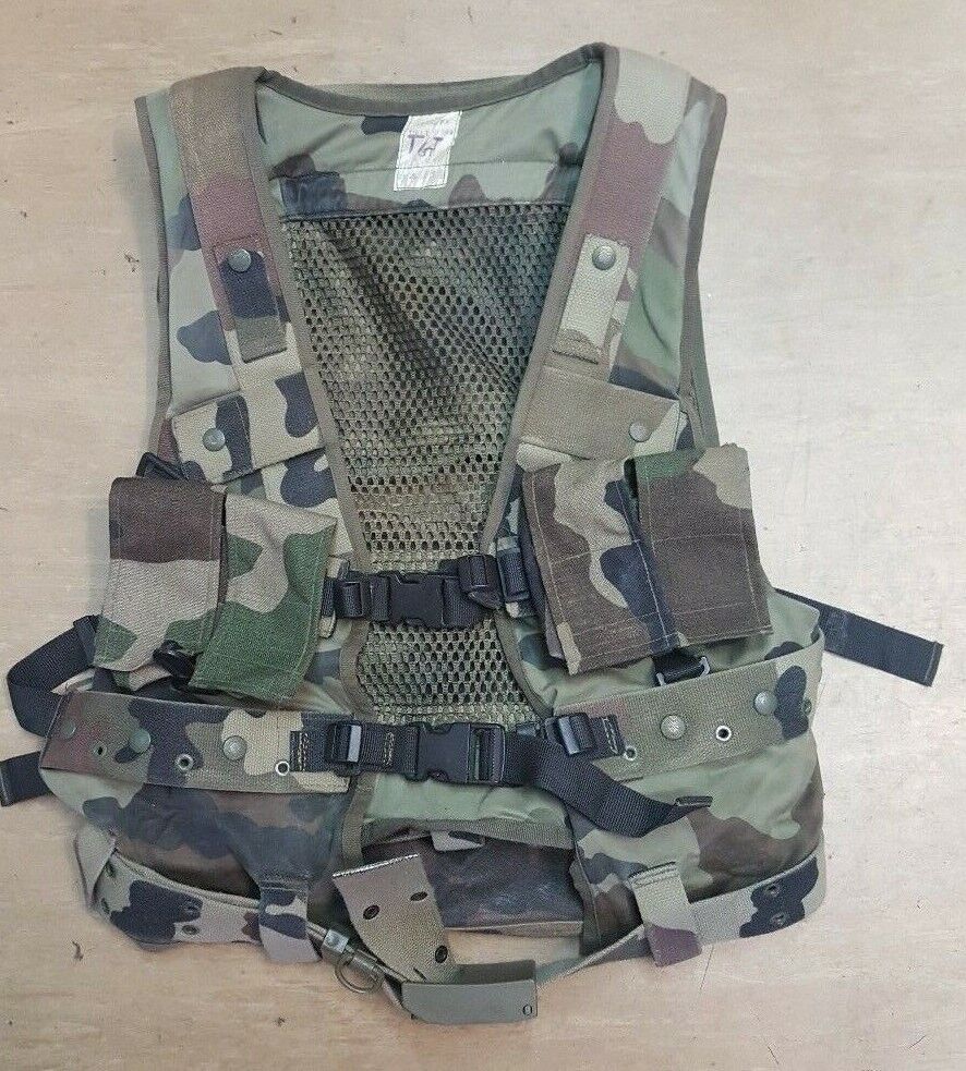 Genuine French Army Issue Woodland CCE Camo Combat Tactical Webbing Vest |  eBay