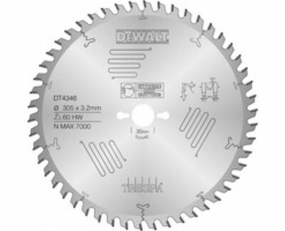 DEWALT  DT4346 EXTREME TRESPA Kreissägeblatt 305x30mmx3.2 / 60 ZHW DT 4346