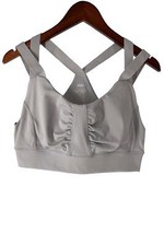 zuda Z-Stretch Medium Impact Sports Bra with Ruching Light Grey