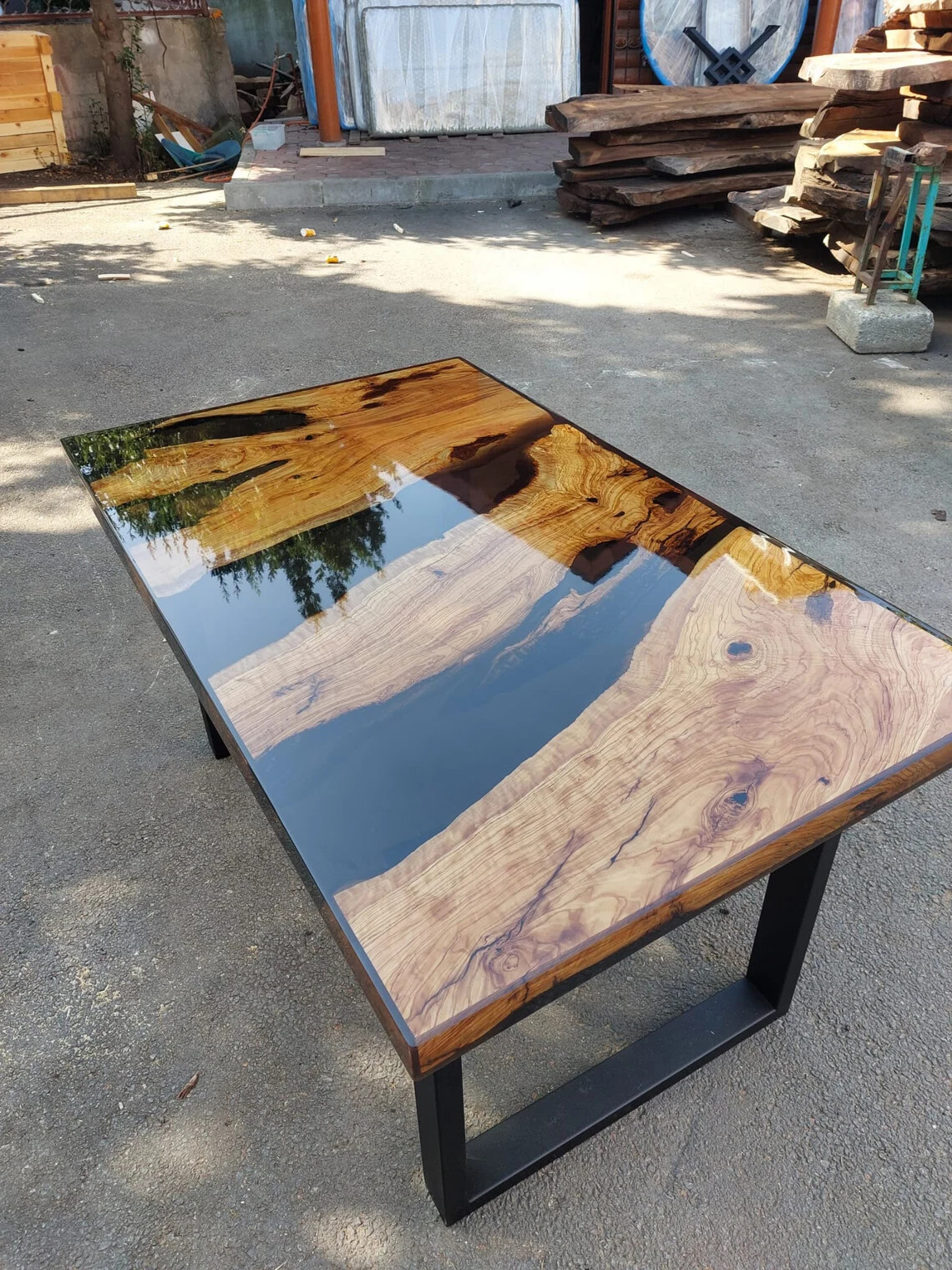 Epoxy Table, Epoxy Dining Table, Walnut Epoxy Table,Epoxy Resin River Table Gift