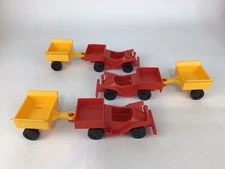 1976 Playskool Richard Scarry Red Truck & Trailer (6 Pc) Lot