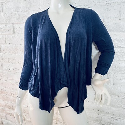 Premise Studio Women's Large Open Cardigan Sleeves 3/4 Blue