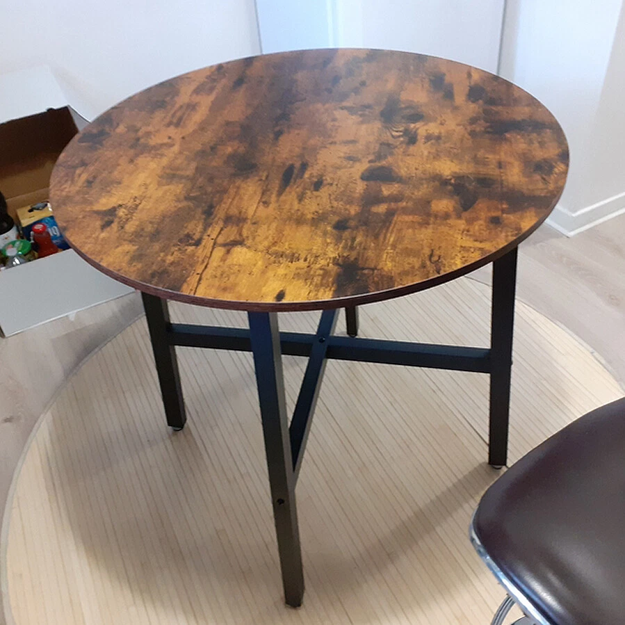 Small round industrial dining table online