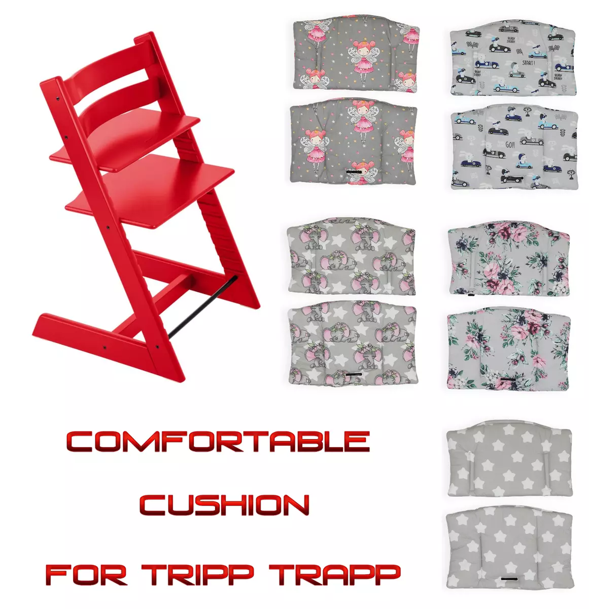 Cushions set compatible with Stokke Tripp Trapp high chair cover