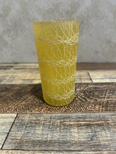 Vintage Spaghetti String Highball Glasses Tumbler MCM Yellow Single Glass