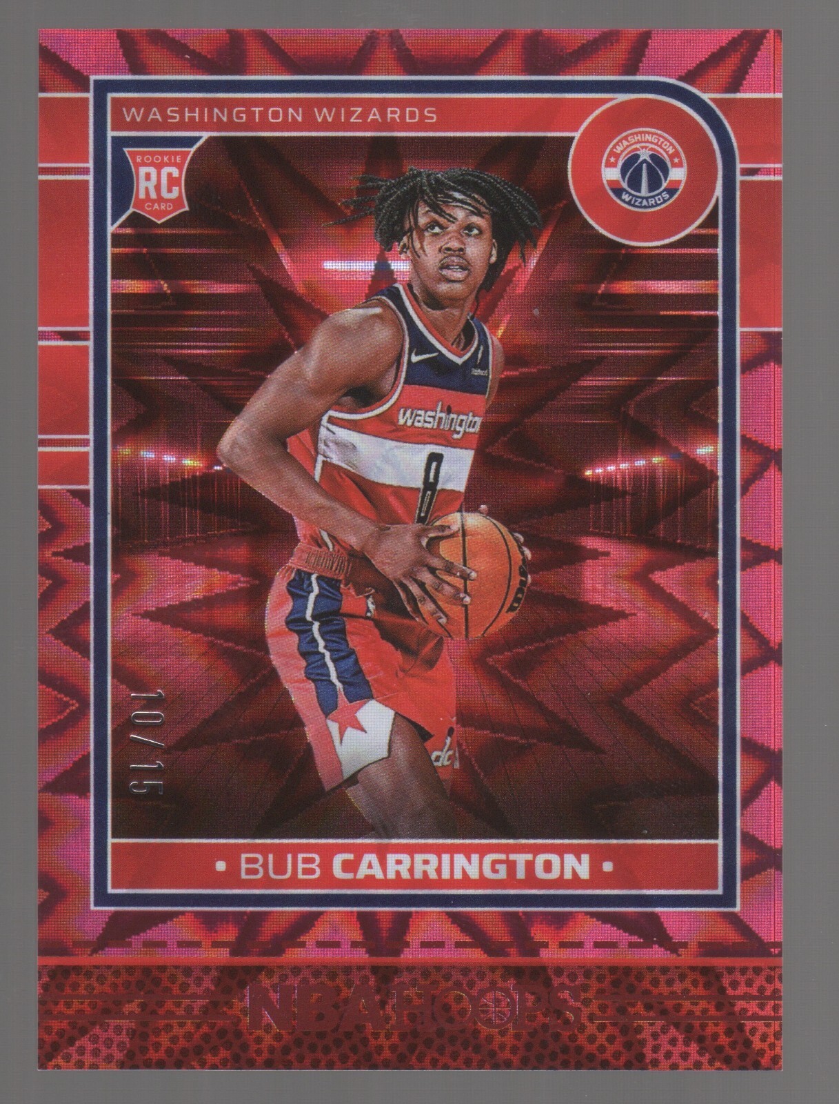 2024-25 Panini NBA Hoops CARLTON BUB CARRINGTON 244 Red Explosion RC #10/15 SSP