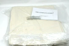 (2) The Company Store NATURAL 50x108 Cotton Duck Grommet Drapery Panels - NEW