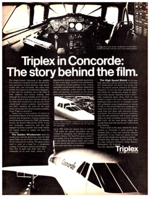 AABK09 MAGAZINE ADVERT 11X8'' TRIPLEX GLASS IN CONCORDE