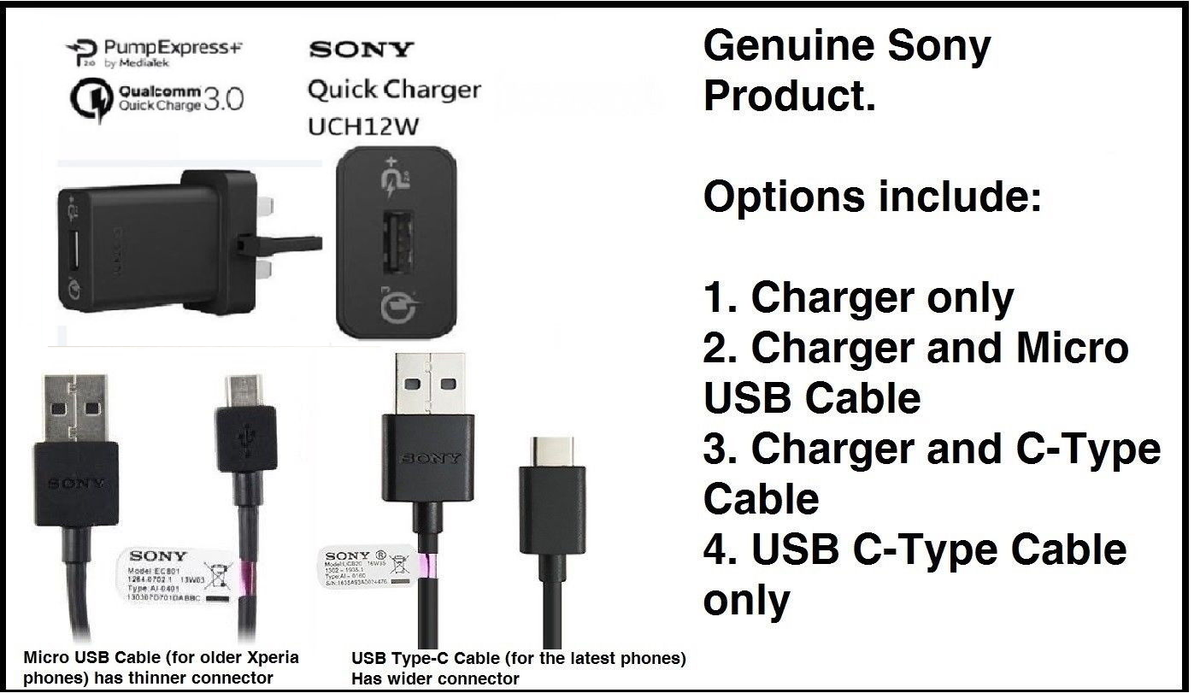 Câble Sony UCB20 USB Type C D'origine - Pour Xperia M5, Z3 Compact - Neuf