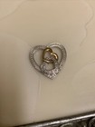 Sterling Silver 925/Gold Heart With Diamonds & Illusions￼￼ Charm/Pendant — photo 1