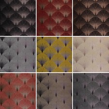 "New York" Art Deco Velvet Fibre Naturelle Curtain Upholstery Cushion Fabric
