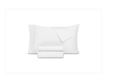 Everyday Home Trident 300 Thread Count 100% Cotton 4-Pc. Sheet Set, Queen - Whit