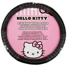 Hello Kitty Black Red One Size Fits All Auto Steering Wheel Cover 