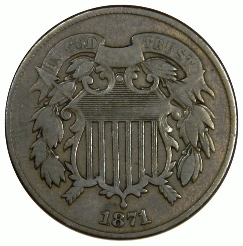 1871 TWO CENT ~ VERY SHARP F/VF ~ PRICED RIGHT! - 第 1/2 張圖片