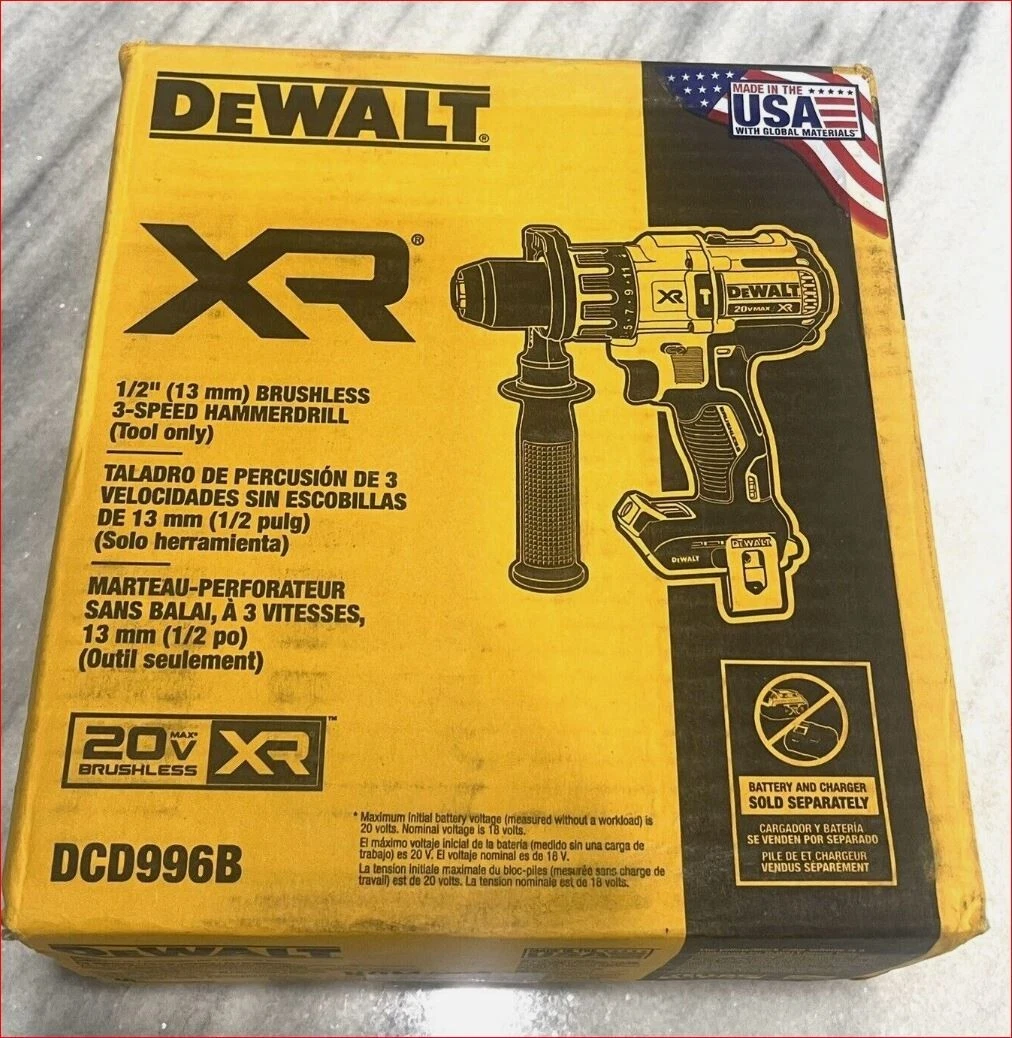 DEWALT 20V MAX XR Hammer Drill, Brushless, 3-speed, Tool Only (DCD996B)