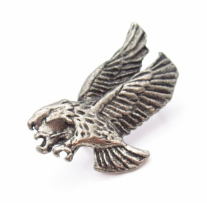 Eagle Lapel Pin Hunting Birds of Prey Patriotic Hat Vintage Silver Tone