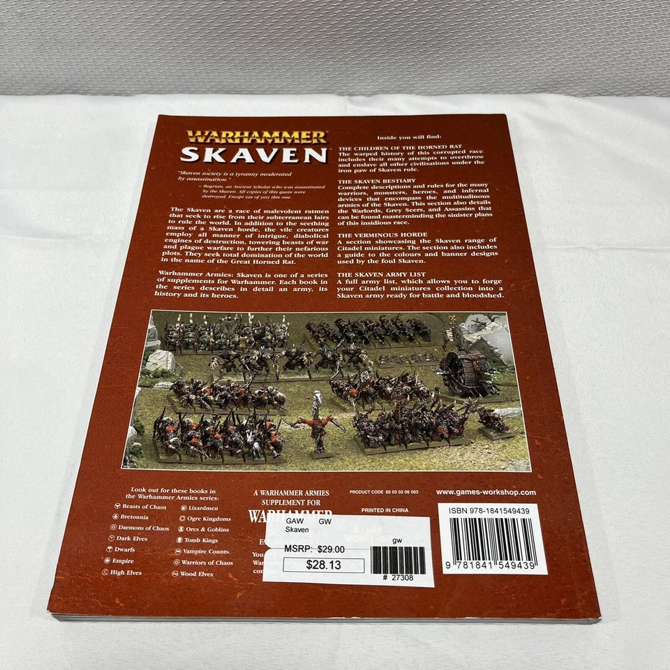 Warhammer Fantasy Skaven 2009 Army Book 7th Edition Softcover - Image 3 of 4