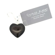 Sterling Silver Heart Rainbow Obsidian Pendant (1 x 1 1/2 Inch) Charles Albert