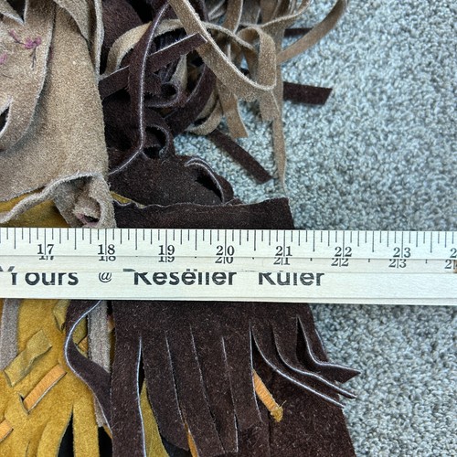 Excelsior Vintage Native American Costume Unisex Leather Suede Fringe Halloween - Picture 17 of 18