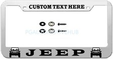Custom License Plate Frame Chrome Plated Stainless Steel Vinyl Letters For Jeep Custom License Plate Frame Chrome Plated Stainless Steel Vinyl Letters For Jeep