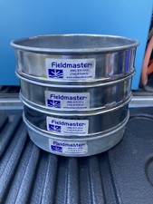 Lot Of Three 3 Fieldmaster Stainless Steel Stacking Mesh Sieves FM Catch Pan