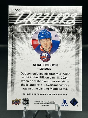 2024-25 UD Series 1 - Noah Dobson - Orange Dazzlers - DZ-50 - Picture 2 of 2