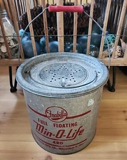 Vintage FRABILL'S Full Floating MIN-O-LIFE Minnow Fish Bait Bucket Pail #480