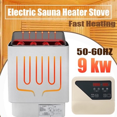 6/9KW 220V Dry Sauna Heater Stove with Digital Controller For Spa Max.460 Cu.Ft