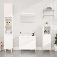 Badschrank Weiß 65X33X60 Cm Holzwerkstoff