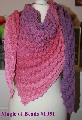 #1051 - Unikat ! Handmade ! Gestricktes Dreieckstuch ''Beatrice'' Rose/Lila