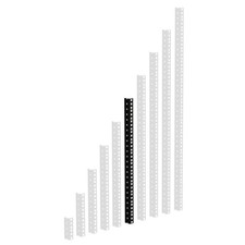 Adam Hall 61535B12 Rackschiene, schwarz gestanzte Löcher, 12HE - Profil