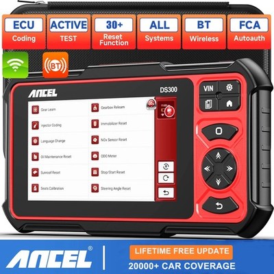 ANCEL DS300 Car All System OBD2 Scanner Diagnostic Tool ECU Coding Active Test